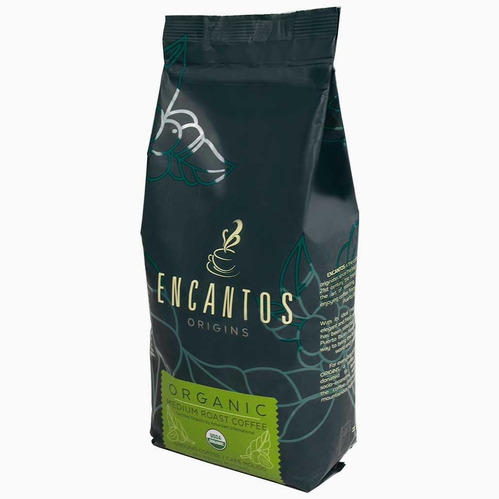 Encantos Origins Organic Arabica Ground Coffee, Medium Roast, 1.75 Pound
