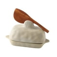 thumbnail image 2 of Mantequillera Decorativa de Cerámica, Fácil de Limpiar, con Tapa para Almacenamiento, Ideal para Panaderías, Refrigeradores Y Hogares., 2 of 9