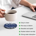 thumbnail image 3 of Navy Blue Snowflake Christmas Coasters Set of 4, Absorbent Coasters for Drinks, Xmas Winter Snowflake Modern Art Coaster for Desk Coffee Table Protection, Home Decor House Warming Gifts 4", 3 of 8