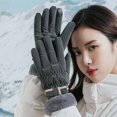 thumbnail image 3 of Guantes cálidos de invierno para mujer con boca esponjosa, guantes de pantalla táctil para conducir, ciclismo y deportes, 3 of 5