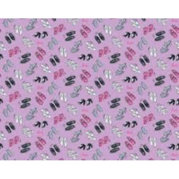 Barbie Girl Shoes Lilac Cotton Fabric