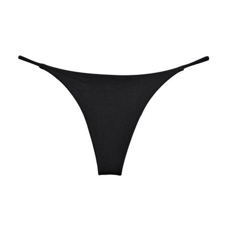 

YXGla Women Panties Solid Color Soft Hollow Out Low Waist Stretchy Tempting Thong for Inner Wear