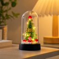 thumbnail image 2 of YingYouFu Lighted Christmas Cloche Decor, Battery Operated Mini Scene Ornament, Tabletop Tree Dome Decoration for Party Home Gift Present Display, 2 of 7
