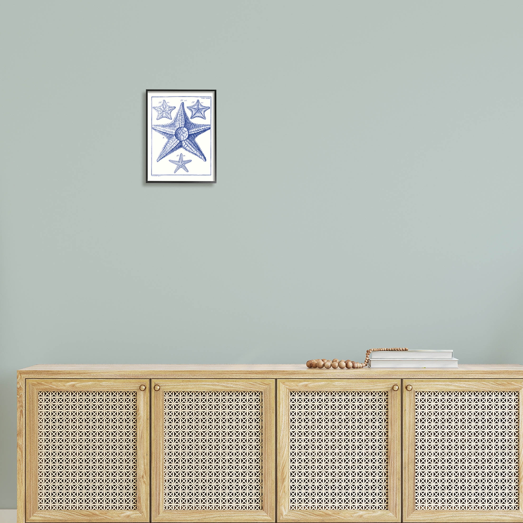 Stupell Industries Detailed Nautical Starfish Study Graphic Art Black Framed Art Print Wall Art, Design by Vision Studio