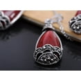 thumbnail image 2 of Tribal Inspired Majestic Faux Ruby Gem Pendant Gunmetal Necklace Earring Set, 2 of 4