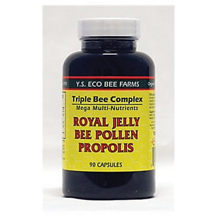 YS Organics Triple Bee complexe gelée royale pollen d'abeille Propolis - 90 Capsules