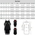 thumbnail image 3 of FEIFLY Dresses For Women Plus Size Fashion Gothic Style Vintage Midi Dress Croset Long Flare Sleeve Irregular Length Dress Short Sleeve Chiffon Dress Party Dress Solid Color Festival Clothing, 3 of 5