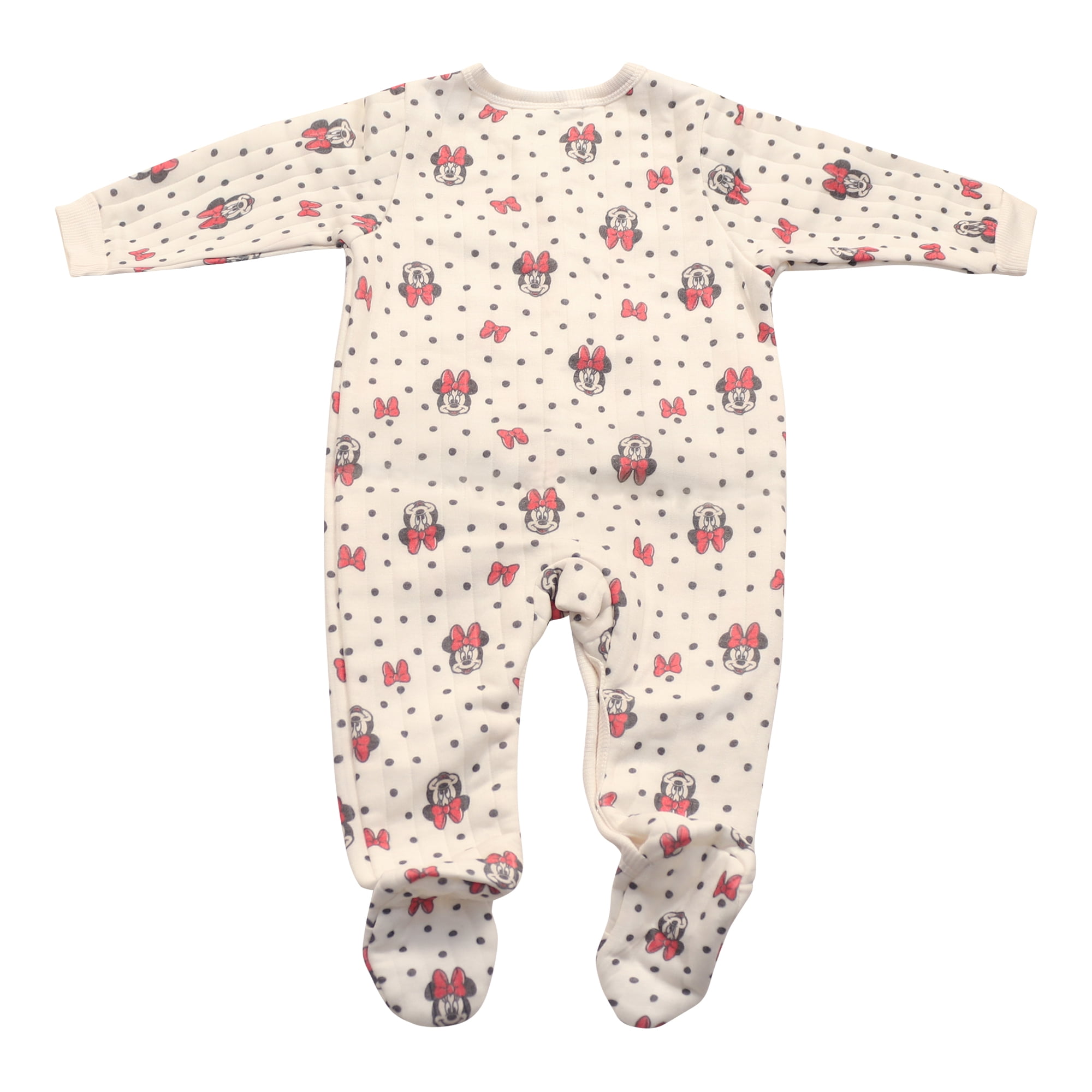 Disney Clothes Baby Girls 2-Pack Quilted Footie Coveralls - Minnie Mouse, Princess Cinderella and Tiana Bodysuits (0/3M-6/9M)