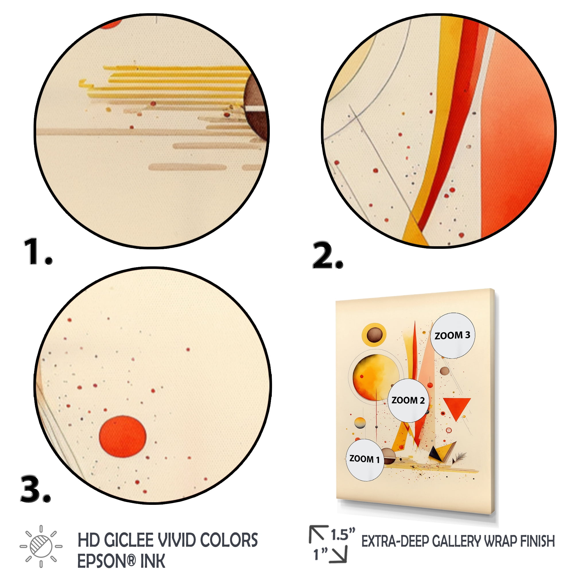 Designart Orange And Yellow Geometric Abstract I Canvas Wall Art
