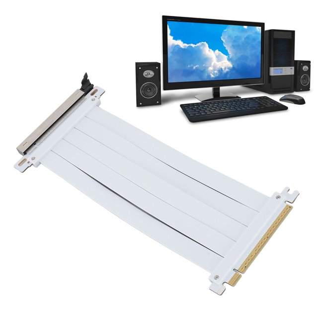 PCIE Câble Rehausseur 5.0 X16, Adaptateur de Câble Rehausseur Flexible en GPU Compatible avec RTX4090 RX8900, PCI Express 5.0 Cordon Rehausseur 128Gbps, Design Segmenté, pour Boîtiers PC, Serveurs