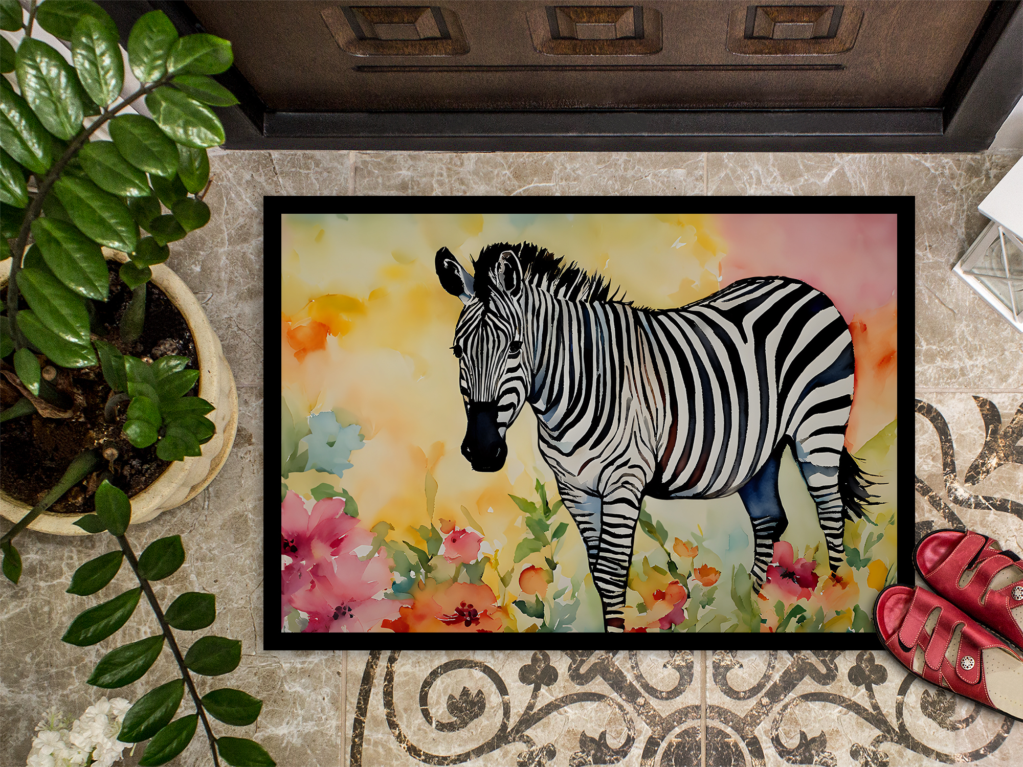 Carolines Treasures DAC3017MAT 0.15 x 18 x 27 in. Zebra Doormat