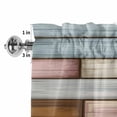 thumbnail image 4 of Brown Pink Vintage Rod Pocket Curtain Valance, Retro Farmhouse Elegant Pastoral Farmhouse Window Valance for Living Room, Bedroom, Kitchen 42"W x 18"L, 4 of 9