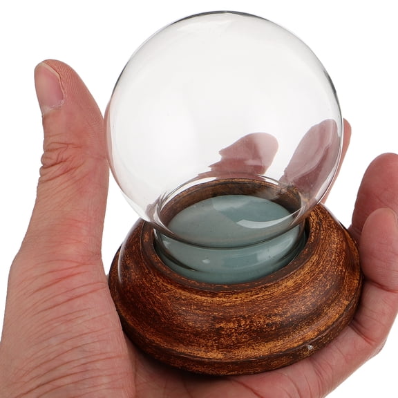 Clispeed DIY Water Globe Snow Globe Figurines Round Glass Ornament For Family Activity With Black Color 1Pcs
