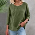 thumbnail image 4 of Women's Long Sleeve V-Neck Top with Mesh Splicing and Solid Color for Spring Summer, 4 of 6