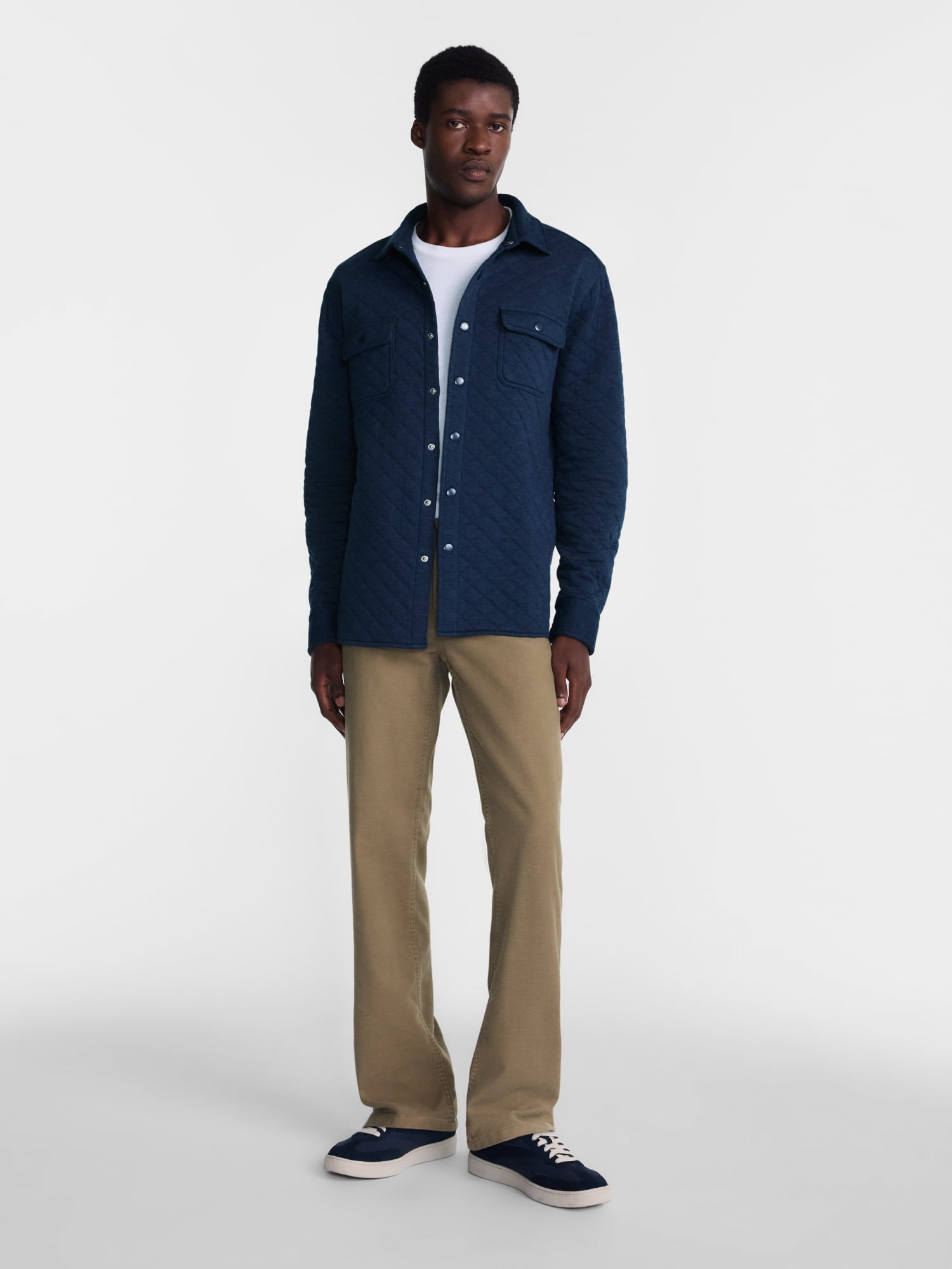 George Men's Quilted Overshirt with Long Sleeves, Sizes XS-4XLT
