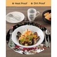 thumbnail image 3 of 13 Inch Round Placemats Set of 6, Black Christmas Non Slip Heat Insulation PP Table Mats, Xmas Snowman Truck Snowflake Tree Balls Washable Place Mats for Kitchen Dining Party Table Decor, 3 of 7