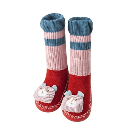 

Youmylove Autumn Winter Boys Girls Children Socks Shoes Non-Slip Indoor Floor Baby Sports Shoes Warm Comfortable Cute Bear Pattern Baby Footwear