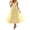 A-Yellow1050, variant on XIAOCHA Women's Waist Tie Tulle Dress Sleeveless V-Neck Floral Embroidery Summer Wedding Midi Gown