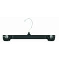 thumbnail image 4 of Black Plastic Bottom Hanger w/ Grip Lock Clips, (Box of 200) 10 Inch Pant Hangers w/ Chrome Swivel Hook for Shorts Skirt or Swimsuit by International Hanger, 4 of 4