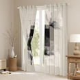 thumbnail image 3 of Homewish Chic Flower Floral Blackout Curtains Set of 2 (52x84 Each) for Teens, Art Stripes Lines Window Curtains, Square Abstract Ombre Curtains and Drapes, Curtains and Drapes Home Decor, 3 of 6