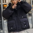 thumbnail image 6 of Lovskoo 2024 Womens Winter Coats Quilted Jacket Zipper Long Sleeve Hooded Cotton Padded Jacket Black, 6 of 7