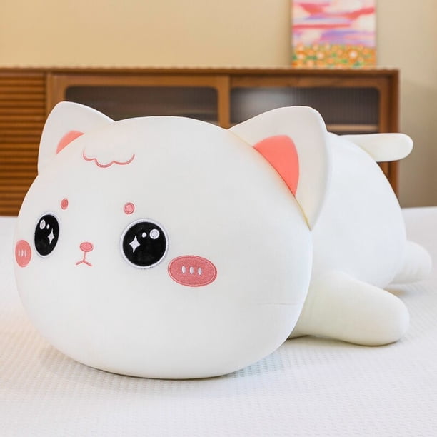 Kawaii - Juguetes de peluche Gatos blandos Animales de dibujos animados Gatito acostado Almohada Muñeca Juguetes para niños Niñas Regalo de cumpleaños zhangyuxiang LED
