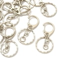 thumbnail image 3 of 10Pcs Alloy Keychain Clasp Findings with Alloy Swivel Clasp and Iron Rings Platinum 50mm, 3 of 6