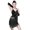 Black, variant on Women's Sequins Tassel Latin Dance Dress Flapper Party Dresses Rumba Ballroom Outfits with Gloves Silver One Size