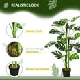 thumbnail image 4 of Outsunny 3FT Artificial Monstera Deliciosa Tree in Pot with 21 Leaves, 4 of 10