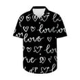 thumbnail image 2 of Mens Valentine Shirts, Mens Heart Shirt, Short Sleeve Shirt Button Men Valentine's Day Printed Tops Casual Short Sleeved Lapel Shirt, 2 of 5