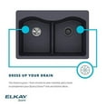 thumbnail image 2 of Elkay LKQS35GR Polymer Drain Fitting with Removable Basket Strainer and Rubber Stopper, Greige, 2 of 3