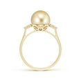 thumbnail image 2 of Angara Golden South Sea Cultured Pearl Ring with Trio Diamonds in 14K Yellow Gold for Women | June Birthstone Jewelry for Her, 2 of 8