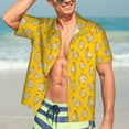 thumbnail image 4 of Uemuo Funny Chicken Printed Regular Fit Short Sleeve Casual Hawaiian Shirt for Men,Aloha shirt,Tropical shirt,Floral print shirt,Vacation Beach shirt-Small, 4 of 9