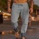 thumbnail image 1 of Pantalones largos para hombre, de color liso, con cordón, informales, de moda, largos, para hombre, 1 of 6