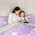 thumbnail image 6 of Feelyou Purple Bowknot Bedding Comforter Set, Cartoon Bow-tie Twin Comforter Sets, Sequin Print Bedding Set, Super Cozy Room Decor, 2 Piece, 6 of 8