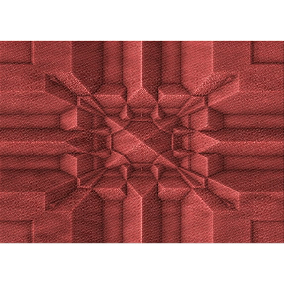 Ahgly Company Indoor Rectangle Patterned Tomato Sauce Red Area Rugs, 2' x 5'