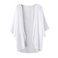 thumbnail image 4 of Light Summer Cardigan Summer Solid Flowy Dolman Sleeves Cover Up Elegant Draped Open Front Cardigan Beach Swimwear Cardigan for Women White M, 4 of 4