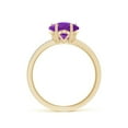 thumbnail image 2 of ANGARA Natural Five-Petal Flower 1.6 ct Amethyst Criss-Cross Ring in 14K Yellow Gold for Women (Size-8mm) | February Birthstone, Birthday, Anniversary, Jewelry Gift for Women | Natural Amethyst Ring, 2 of 8