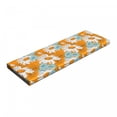 thumbnail image 1 of Orange Bench Pad, Blooming Spring Daisies on Orange Backdrop Romantic Feminine Petals, HR Foam Cushion with Decorative Fabric Cover, 45" x 15" x 2", Pale Blue Orange, by Ambesonne, 1 of 3