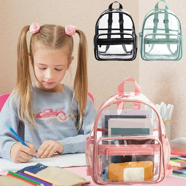 Mochila Transparente de Gran Capacidad, Bolsa de Almacenamiento de Pvc, Mochila para Estudiantes