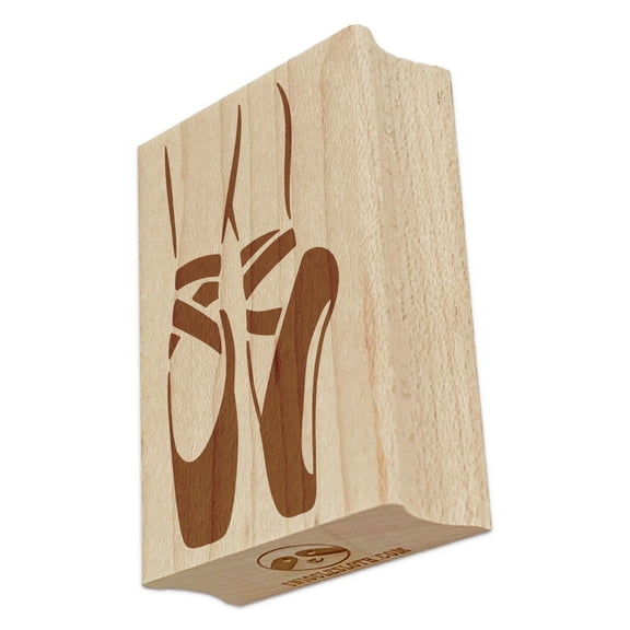 Ballerina on Toes Slippers Shoes Ballet Dance Rectangle Rubber Stamp Stamping Scrapbooking Crafting - Small 1.7in