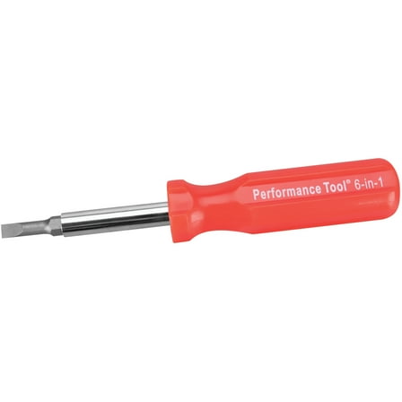Performance Tool W975 6-in-1 Quick Change Screwdriver With Hex Torque Handle, Chrome Vanadium Steel