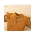 thumbnail image 4 of Mialoley Baby Girl Plain Clothes Set, Front Button Bodysuit + Full Length Pants, 4 of 9