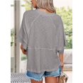 thumbnail image 3 of Women Crew‑Neck Batwing Half‑Sleeve Tee, Solid‑Color Loose‑Fit Flowy Casual Summer Tops, 3 of 8