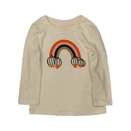 

Infant & Toddler Girls Rainbow Pumpkin Halloween Thanksgiving Tee Shirt 5T