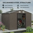 thumbnail image 4 of Outsunny 9' x 6' Metal Storage Shed Organizer, Garden Tool House with 4 Vents and 2 Sliding Doors for Backyard, Patio, Garage, Lawn, Brown, 4 of 10