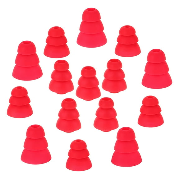 LULULION 18 Pcs Ear Bud Rubber Tips Red Silicone for Daily Use Workouts Back to School