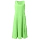 thumbnail image 2 of Vestido largo liso con cuello redondo y bolsillos para mujer: corte holgado informal, transpirable, adecuado para la playa, fiestas y el día a día, tallas S-XXL., 2 of 6