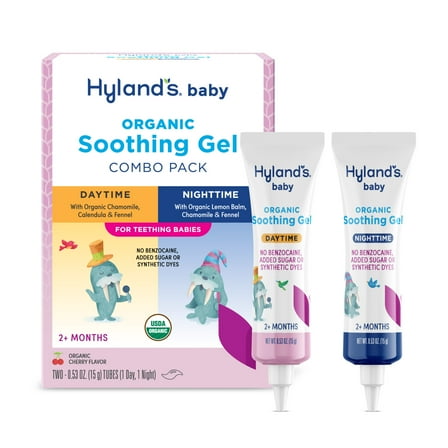 Hyland's Baby Organic Day & Night Combo Pack Soothing Teething Gel with Chamomile
