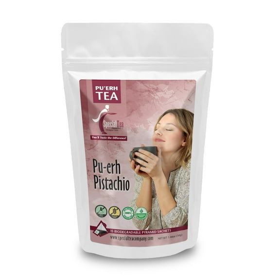 Special Tea Pu-erh Pistachio Pu'erh Tea Pyramid 15 Sachets